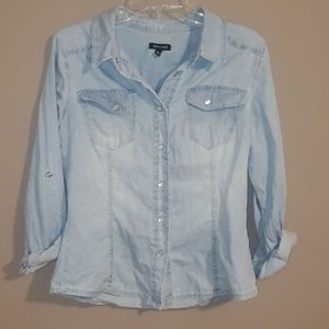 button up denim flannel